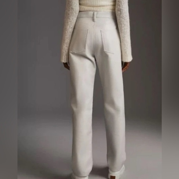 NWT• Agolde 90s Pinch Waist Light Grey Leather Pant • 26 - Picture 1 of 8